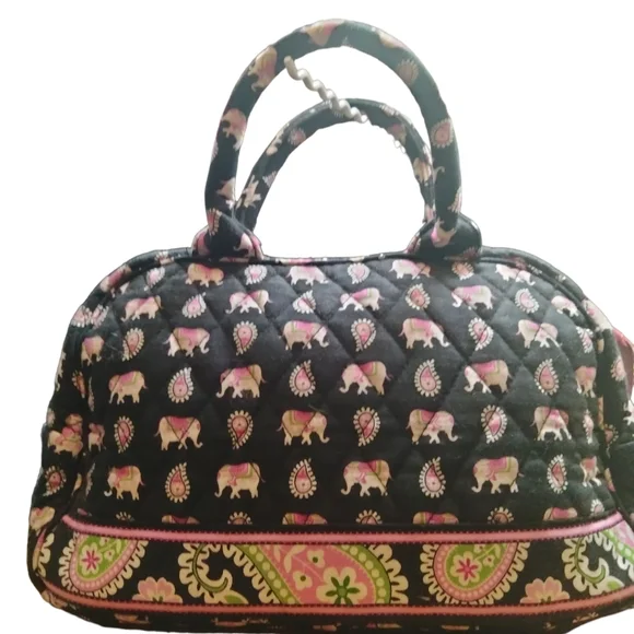 Vera Bradley Retired Pink Elephant Handbag - Picture 3 of 4
